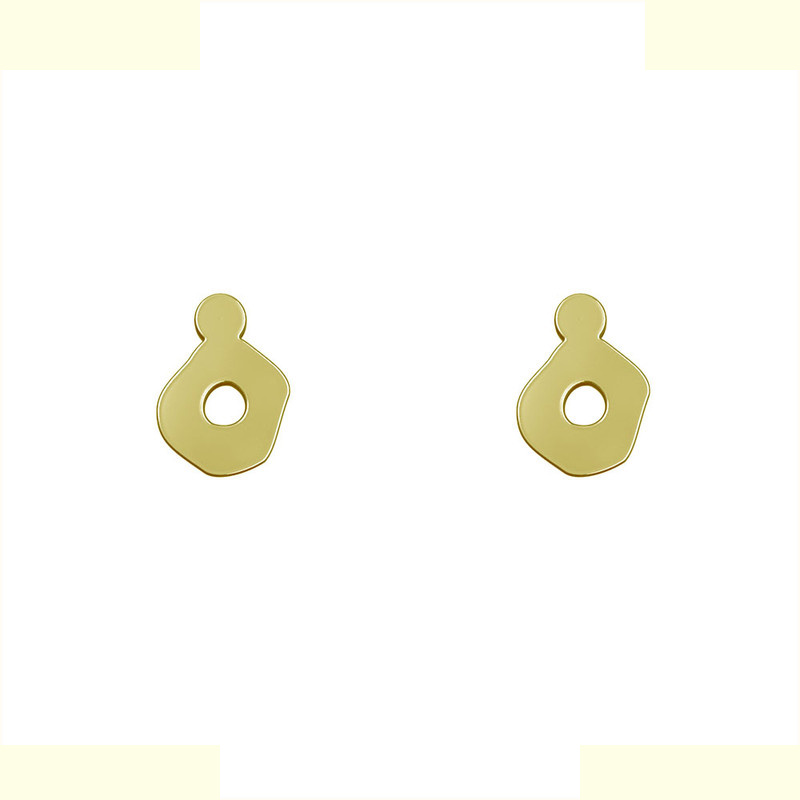 گوشواره طلا 18 عیار زنانه مدوپد مدل هندسی کد GA1-14879