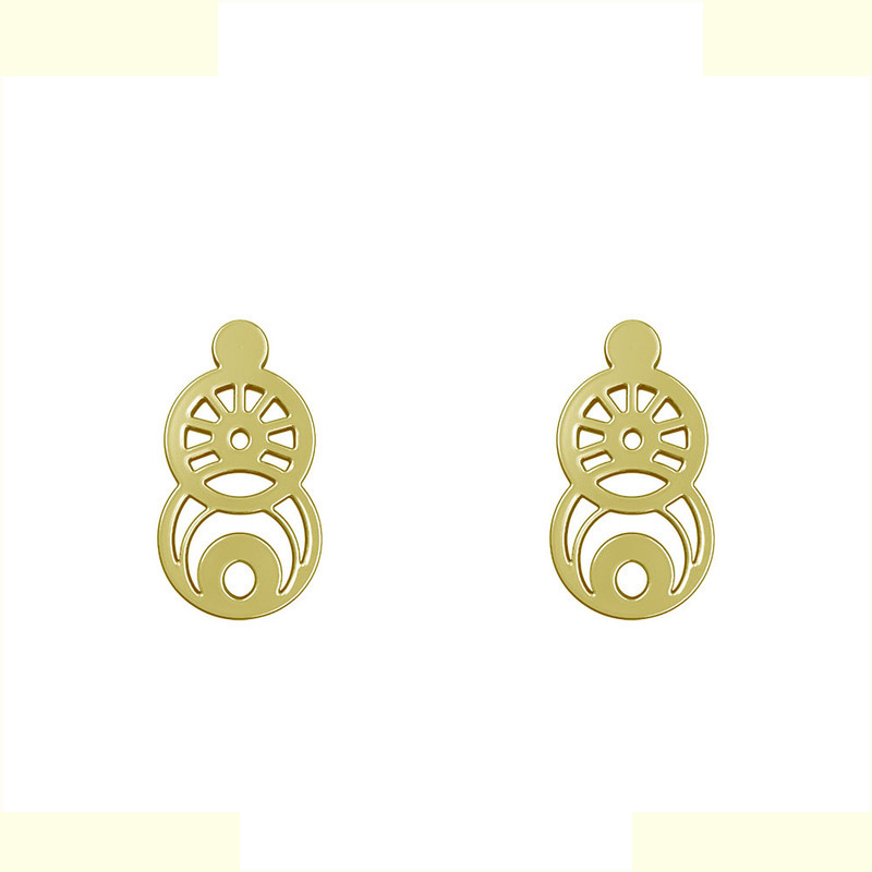 گوشواره طلا 18 عیار زنانه مدوپد مدل هندسی کد GA1-14883