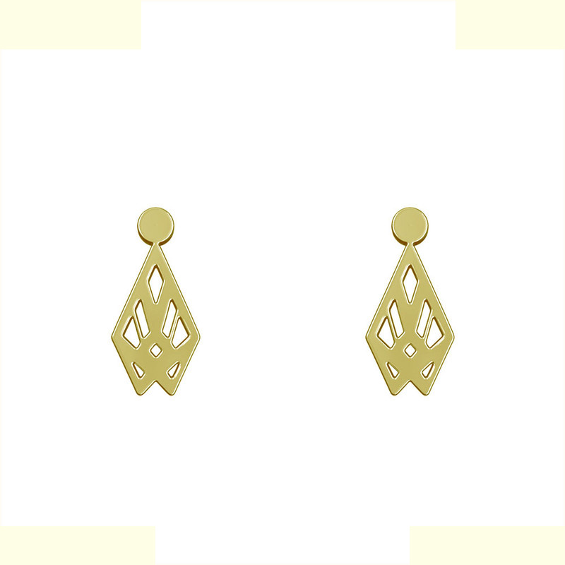 گوشواره طلا 18 عیار زنانه مدوپد مدل هندسی کد GA1-14884