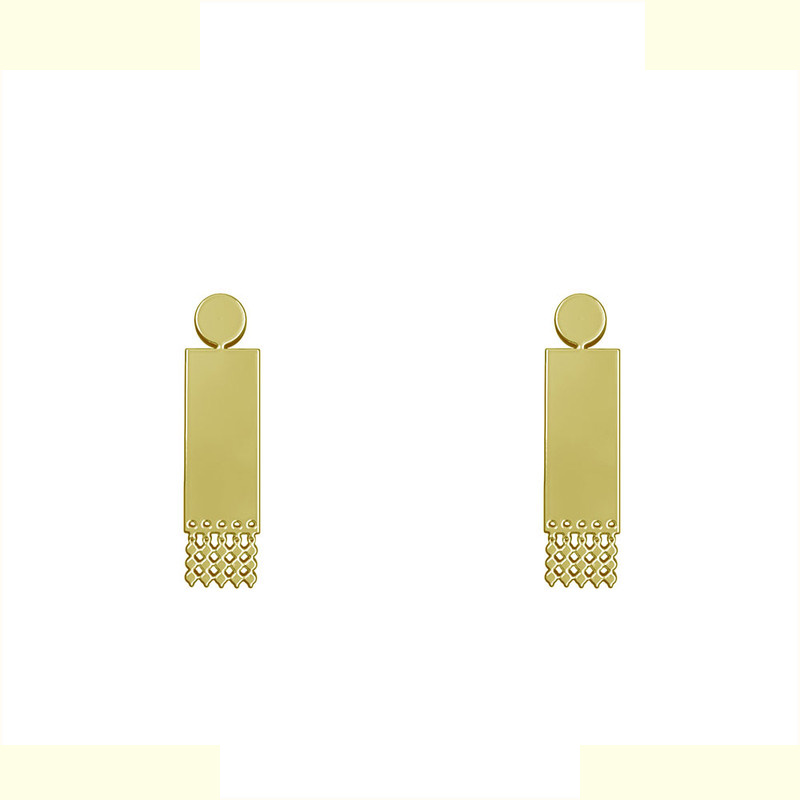 گوشواره طلا 18 عیار زنانه مدوپد مدل هندسی کد GA1-14885