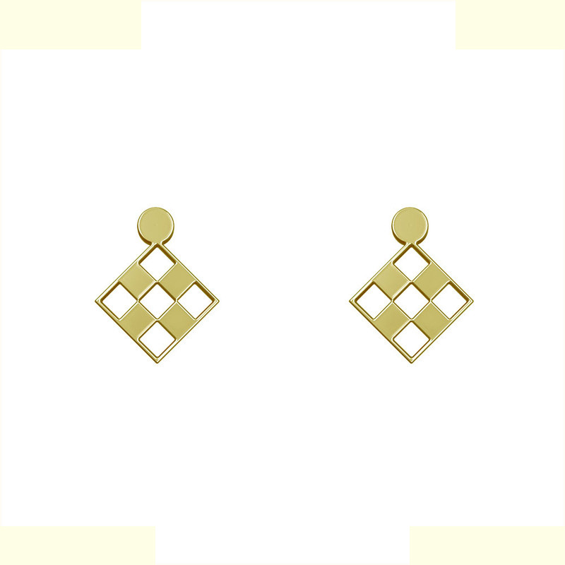 گوشواره طلا 18 عیار زنانه مدوپد مدل هندسی کد GA1-14899