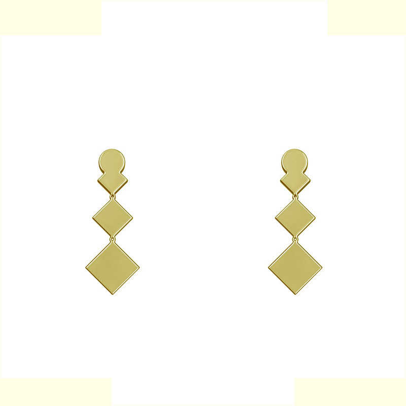 گوشواره طلا 18 عیار زنانه مدوپد مدل هندسی کد GA1-14909