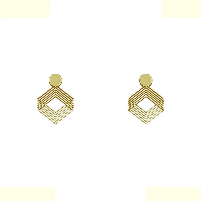 گوشواره طلا 18 عیار زنانه مدوپد مدل هندسی کد GA1-14919