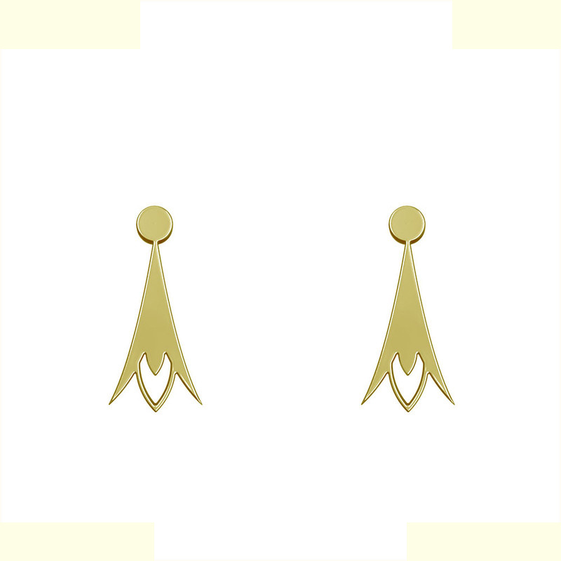 گوشواره طلا 18 عیار زنانه مدوپد مدل هندسی کد GA1-14932