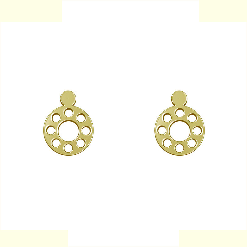 گوشواره طلا 18 عیار زنانه مدوپد مدل هندسی کد GA1-14934