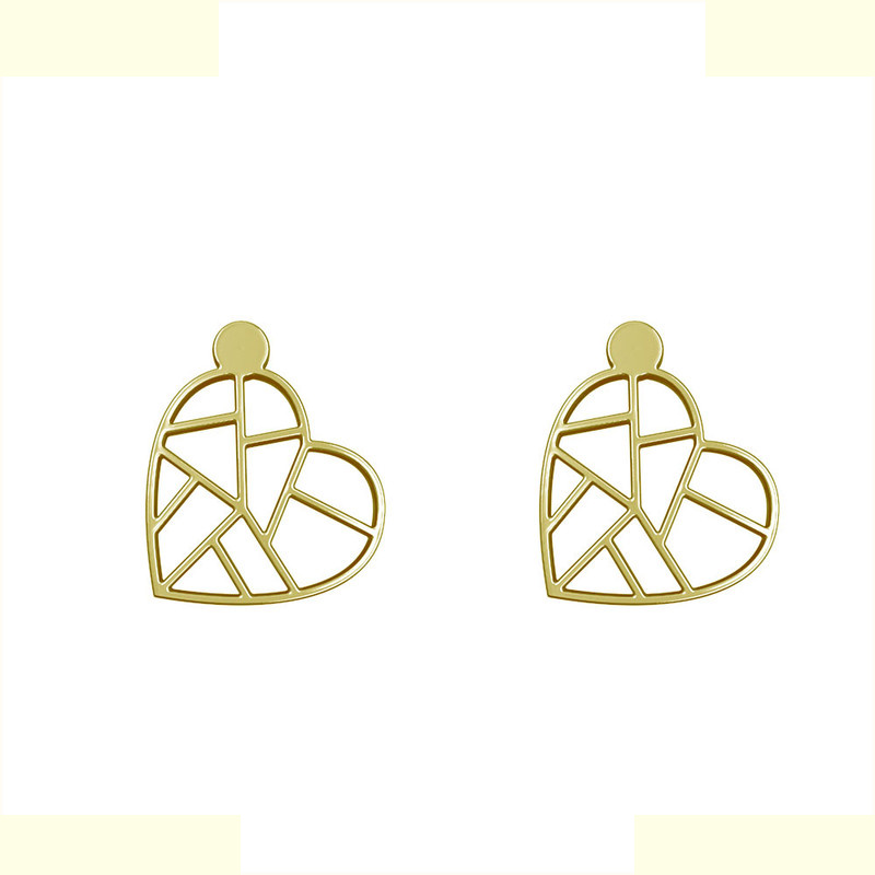 گوشواره طلا 18 عیار زنانه مدوپد مدل قلب کد GA1-14946