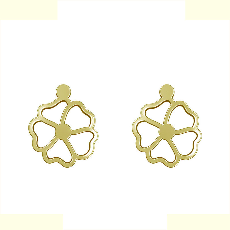 گوشواره طلا 18 عیار زنانه مدوپد مدل گل کد GA1-14953