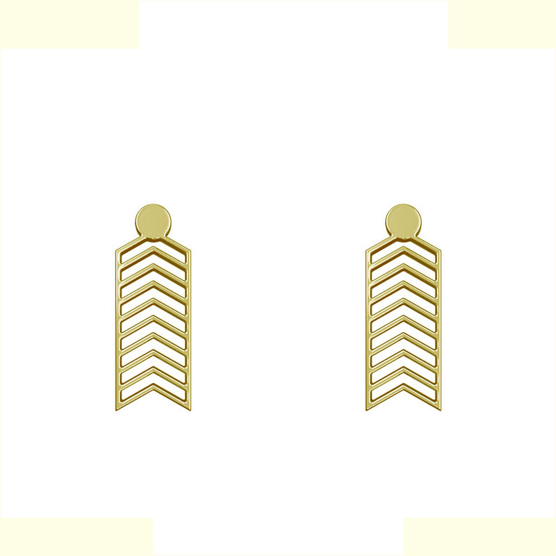 گوشواره طلا 18 عیار زنانه مدوپد مدل هندسی کد GA1-14957