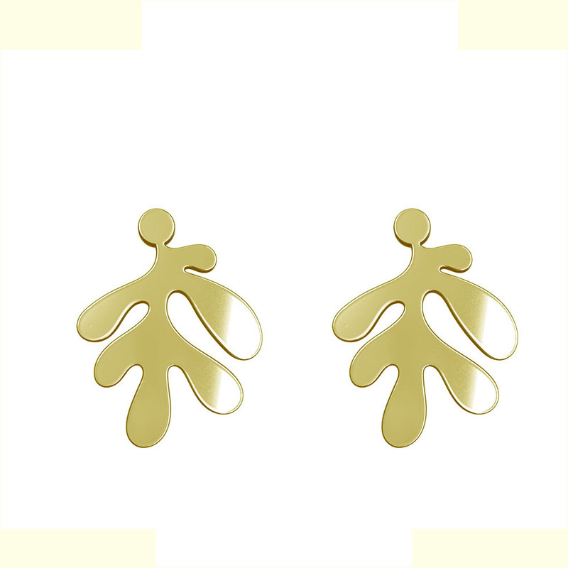 گوشواره طلا 18 عیار زنانه مدوپد مدل برگ کد GA1-14967