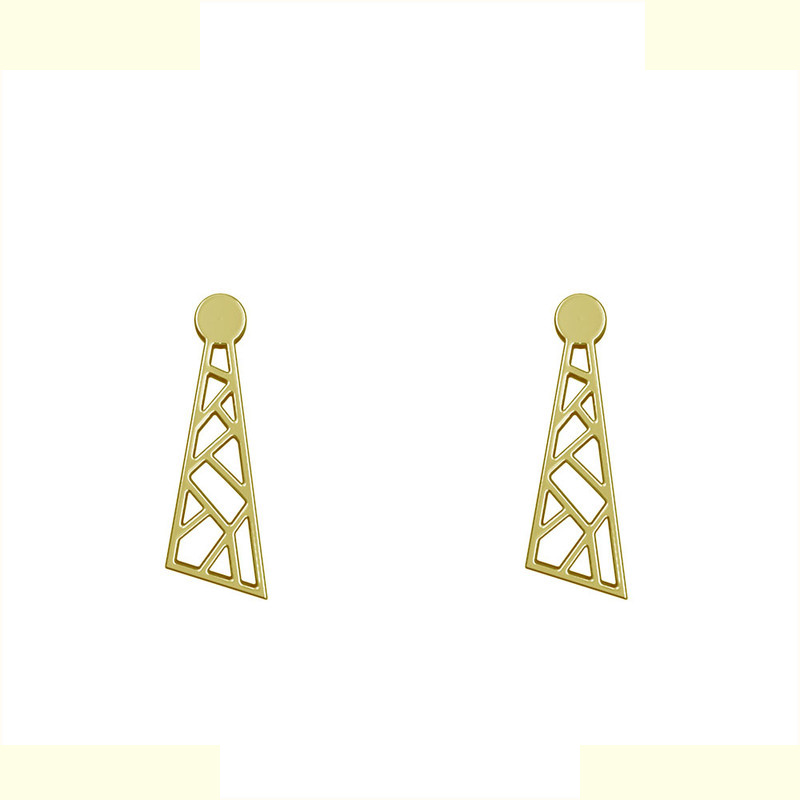 گوشواره طلا 18 عیار زنانه مدوپد مدل هندسی کد GA1-14970