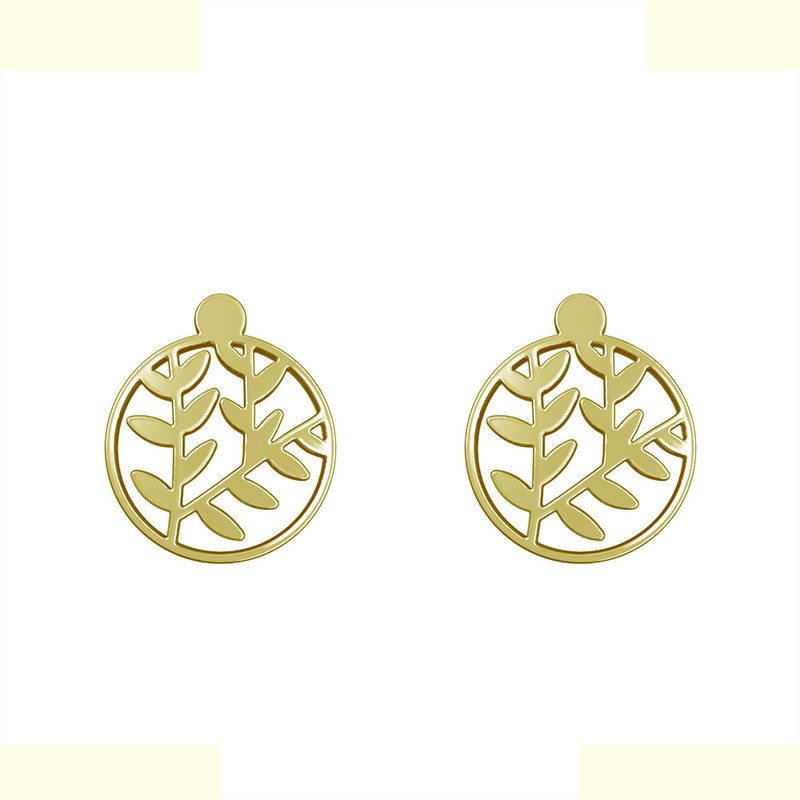 گوشواره طلا 18 عیار زنانه مدوپد مدل برگ کد GA1-14974