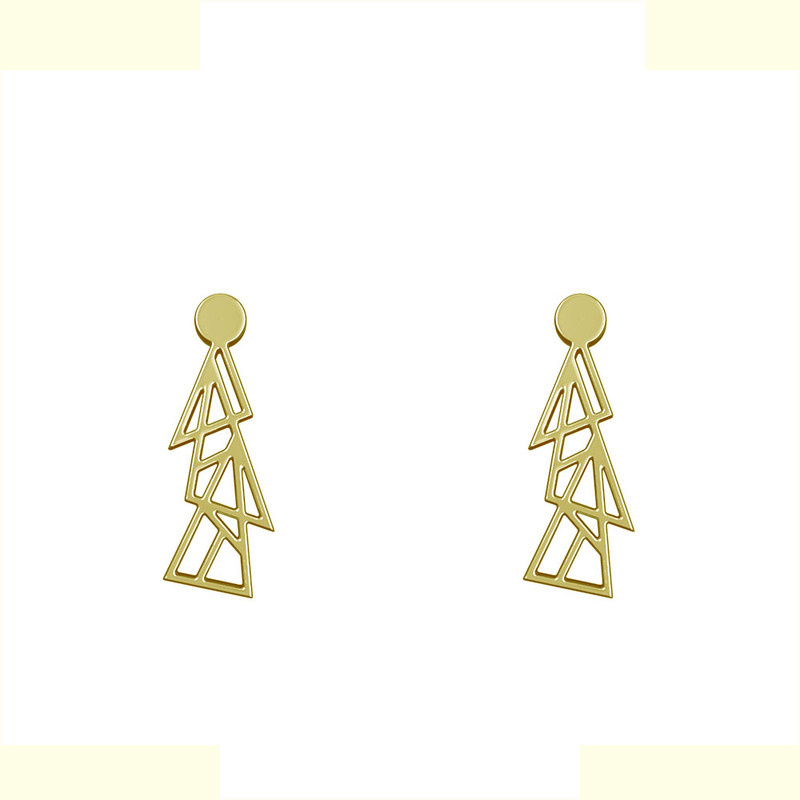 گوشواره طلا 18 عیار زنانه مدوپد مدل هندسی کد GA1-14976