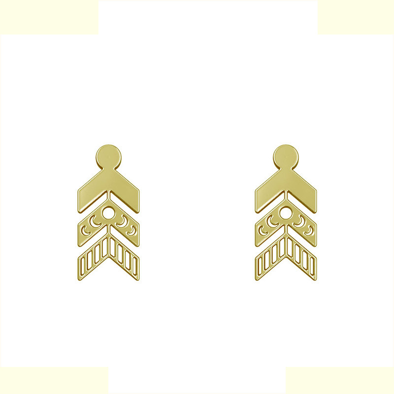 گوشواره طلا 18 عیار زنانه مدوپد مدل هندسی کد GA1-14982