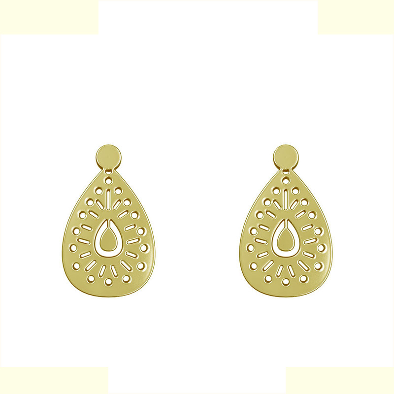 گوشواره طلا 18 عیار زنانه مدوپد مدل هندسی کد GA1-14985