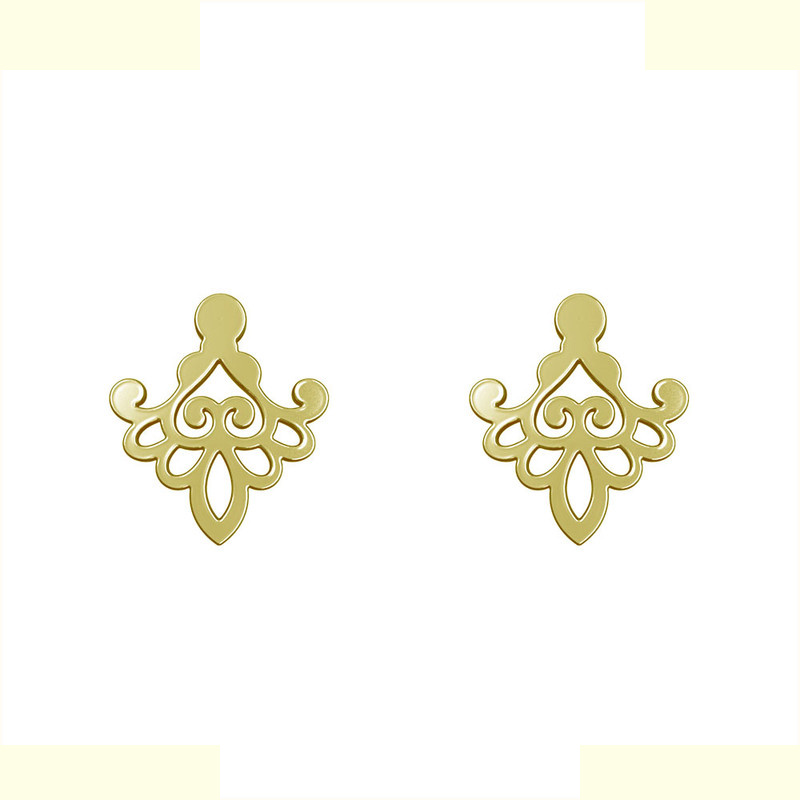 گوشواره طلا 18 عیار زنانه مدوپد مدل هندسی کد GA1-15097