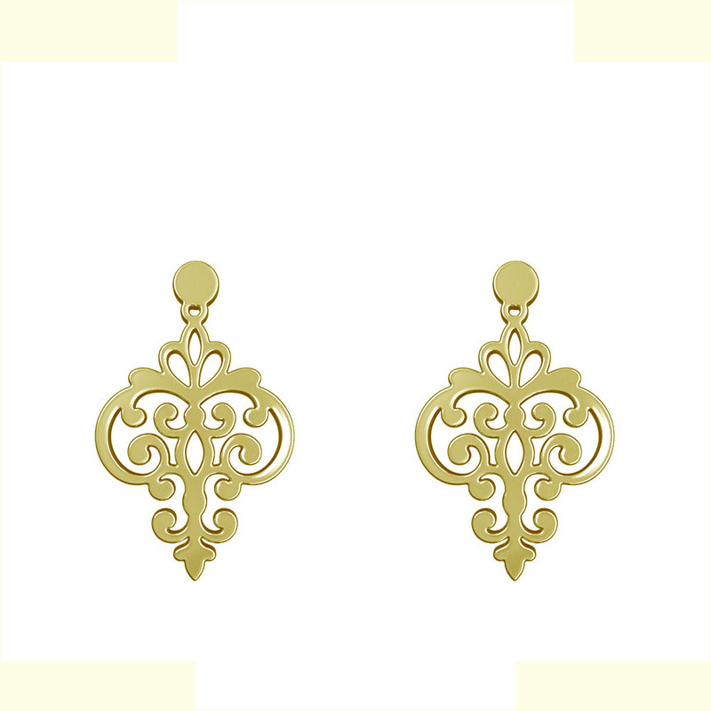 گوشواره طلا 18 عیار زنانه مدوپد مدل هندسی کد GA1-15100