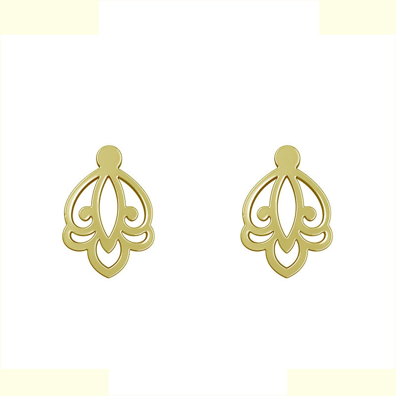 گوشواره طلا 18 عیار زنانه مدوپد مدل هندسی کد GA1-15099