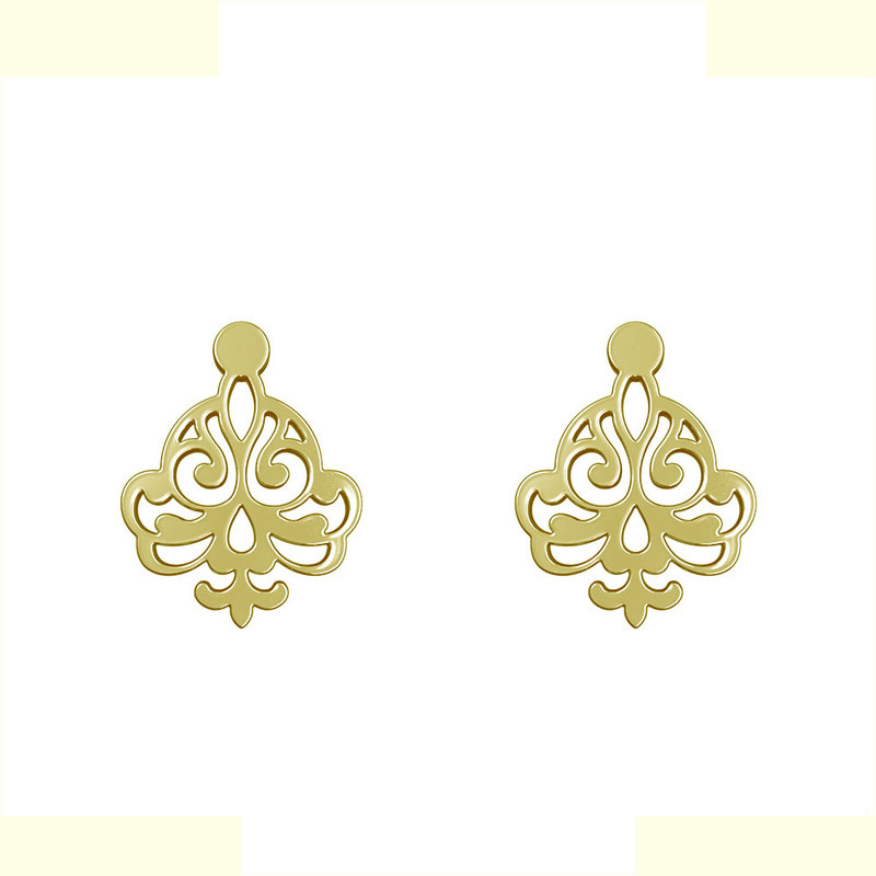 گوشواره طلا 18 عیار زنانه مدوپد مدل هندسی کد GA1-15119