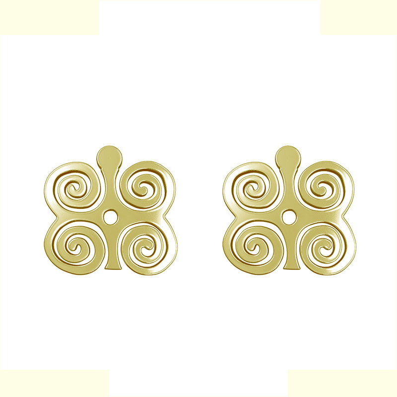 گوشواره طلا 18 عیار زنانه مدوپد مدل هندسی کد GA1-15115