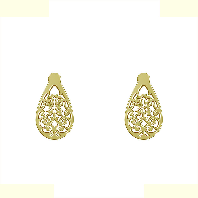 گوشواره طلا 18 عیار زنانه مدوپد مدل هندسی کد GA1-15192