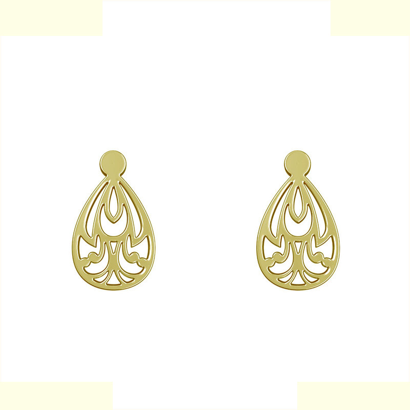 گوشواره طلا 18 عیار زنانه مدوپد مدل هندسی کد GA1-15198