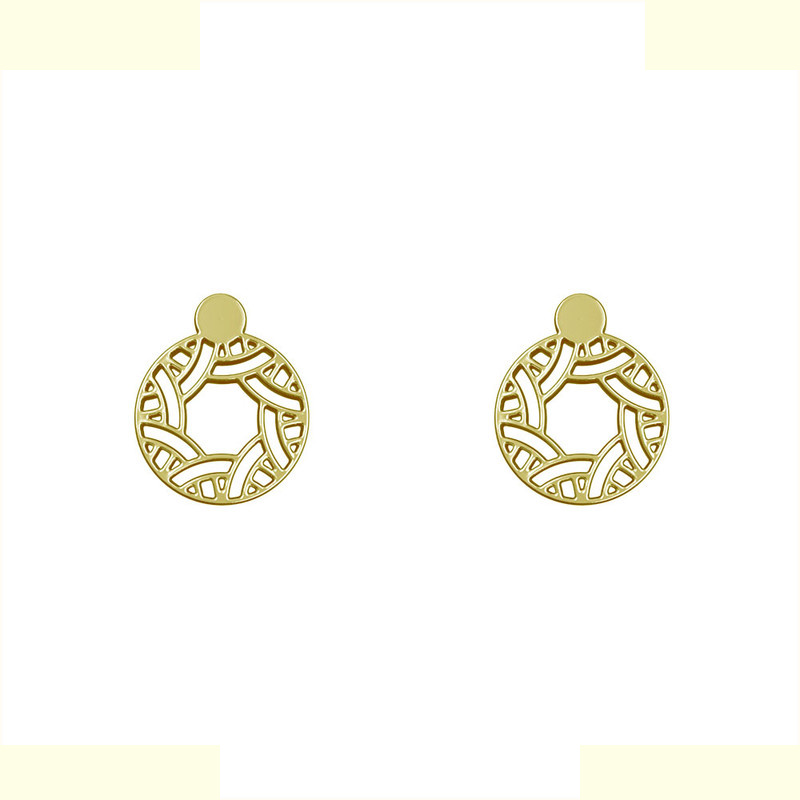 گوشواره طلا 18 عیار زنانه مدوپد مدل هندسی کد GA1-15210