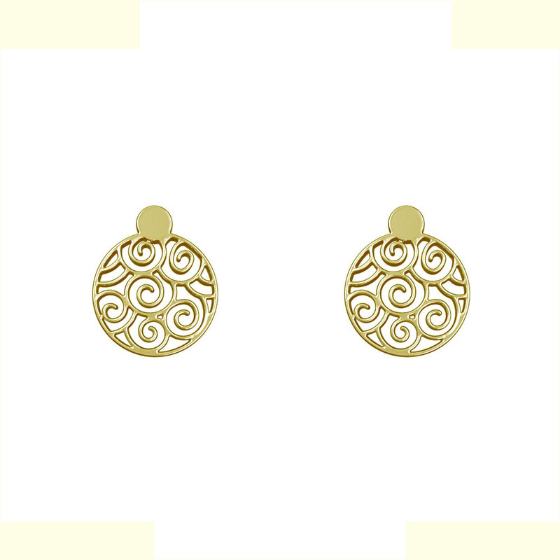 گوشواره طلا 18 عیار زنانه مدوپد مدل هندسی کد GA1-15212