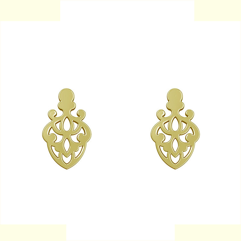 گوشواره طلا 18 عیار زنانه مدوپد مدل هندسی کد GA1-15214