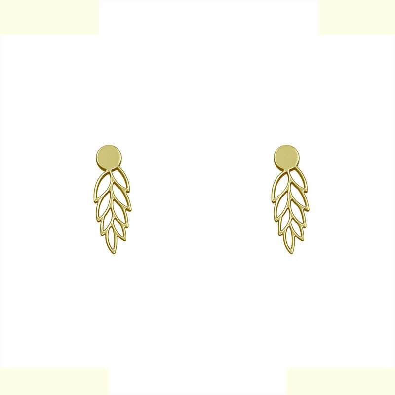 گوشواره طلا 18 عیار زنانه مدوپد مدل برگ کد GA1-15226