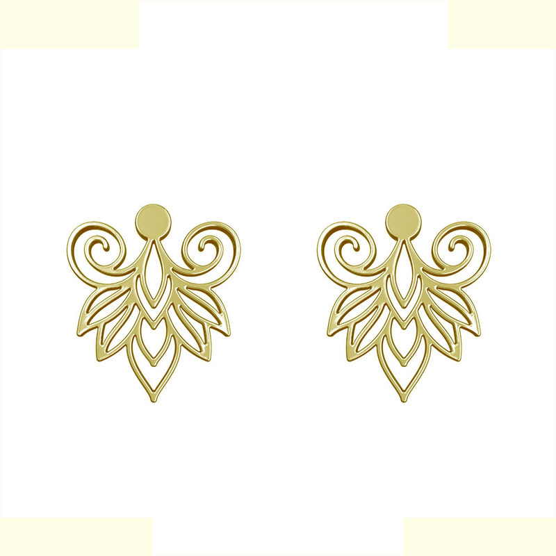 گوشواره طلا 18 عیار زنانه مدوپد مدل هندسی کد GA1-15229