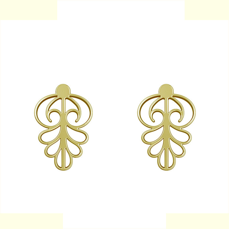 گوشواره طلا 18 عیار زنانه مدوپد مدل هندسی کد GA1-15233