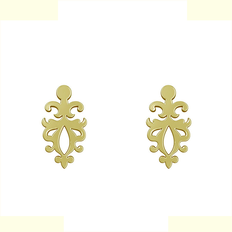 گوشواره طلا 18 عیار زنانه مدوپد مدل هندسی کد GA1-15238