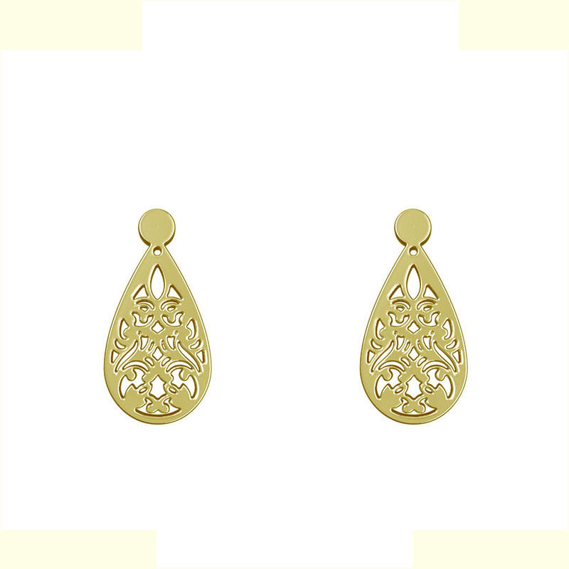 گوشواره طلا 18 عیار زنانه مدوپد مدل هندسی کد GA1-15239