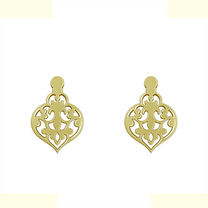 گوشواره طلا 18 عیار زنانه مدوپد مدل اسلیمی کد GA1-15245