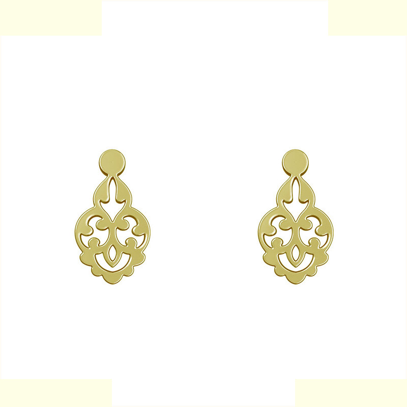 گوشواره طلا 18 عیار زنانه مدوپد مدل اسلیمی کد GA1-15251