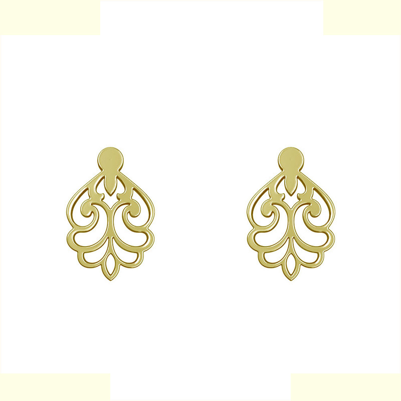 گوشواره طلا 18 عیار زنانه مدوپد مدل اسلیمی کد GA1-15255