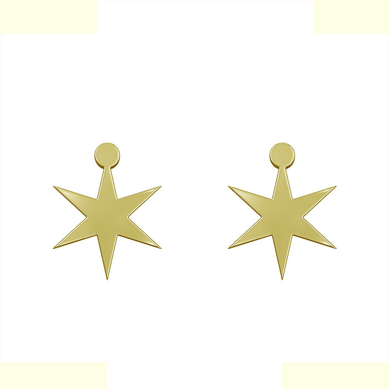 گوشواره طلا 18 عیار زنانه مدوپد مدل ستاره کد GA1-15356