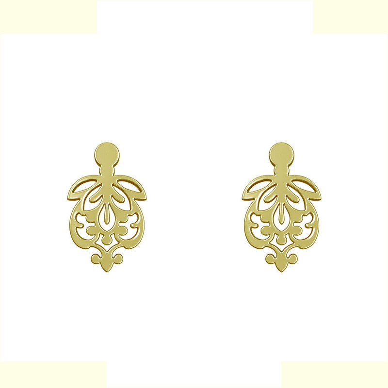 گوشواره طلا 18 عیار زنانه مدوپد مدل اسلیمی کد GA1-15273