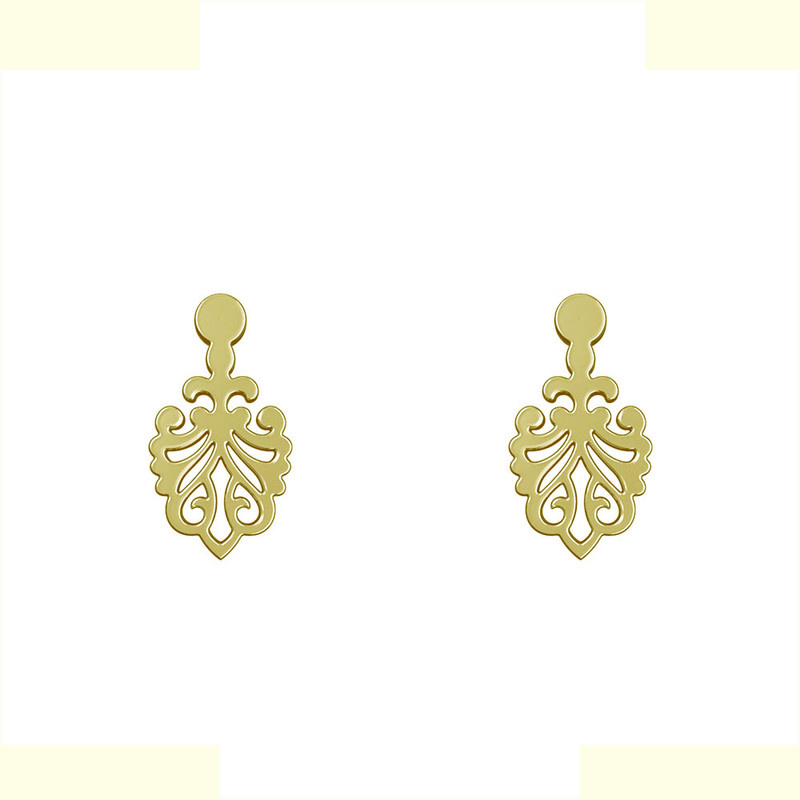 گوشواره طلا 18 عیار زنانه مدوپد مدل اسلیمی کد GA1-15277