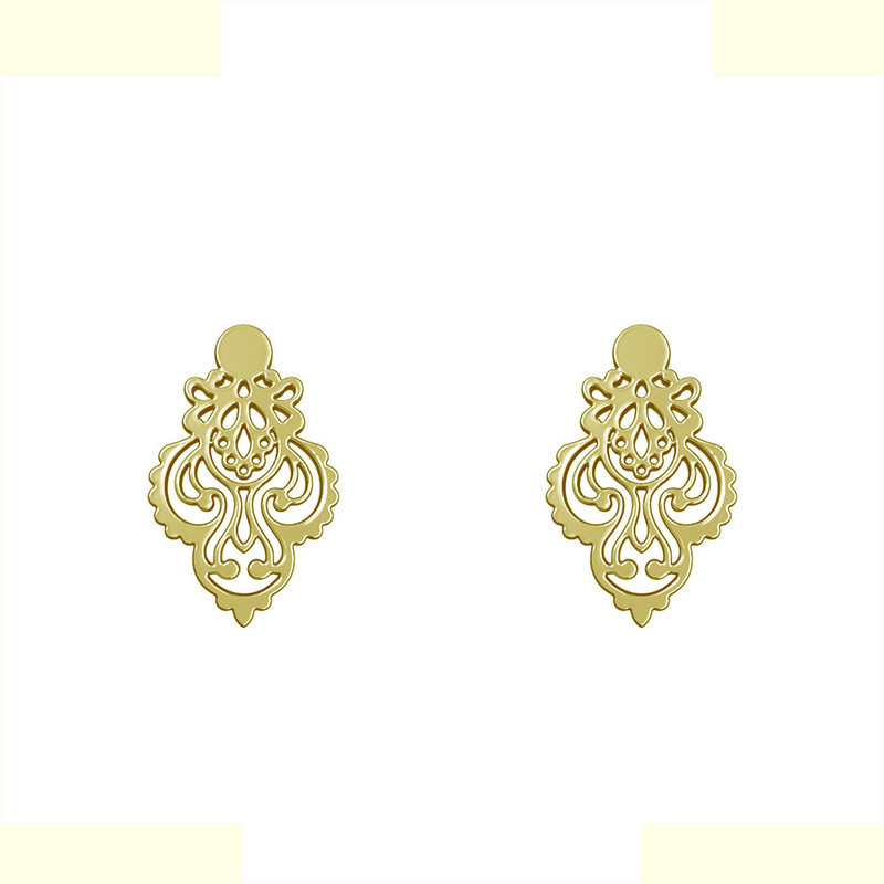 گوشواره طلا 18 عیار زنانه مدوپد مدل اسلیمی کد GA1-15278