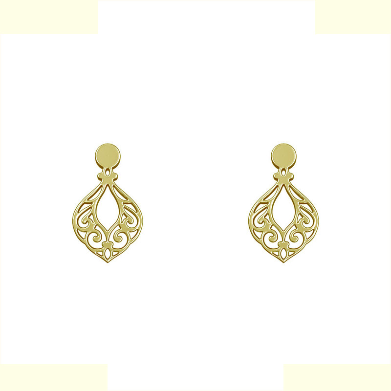 گوشواره طلا 18 عیار زنانه مدوپد مدل اسلیمی کد GA1-15298