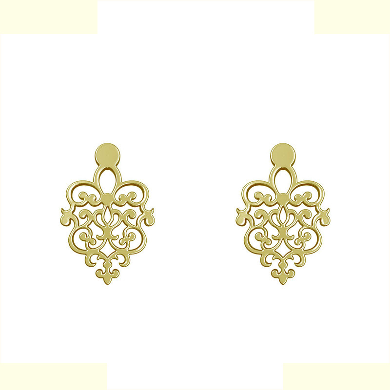 گوشواره طلا 18 عیار زنانه مدوپد مدل اسلیمی کد GA1-15311