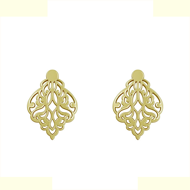 گوشواره طلا 18 عیار زنانه مدوپد مدل اسلیمی کد GA1-15310