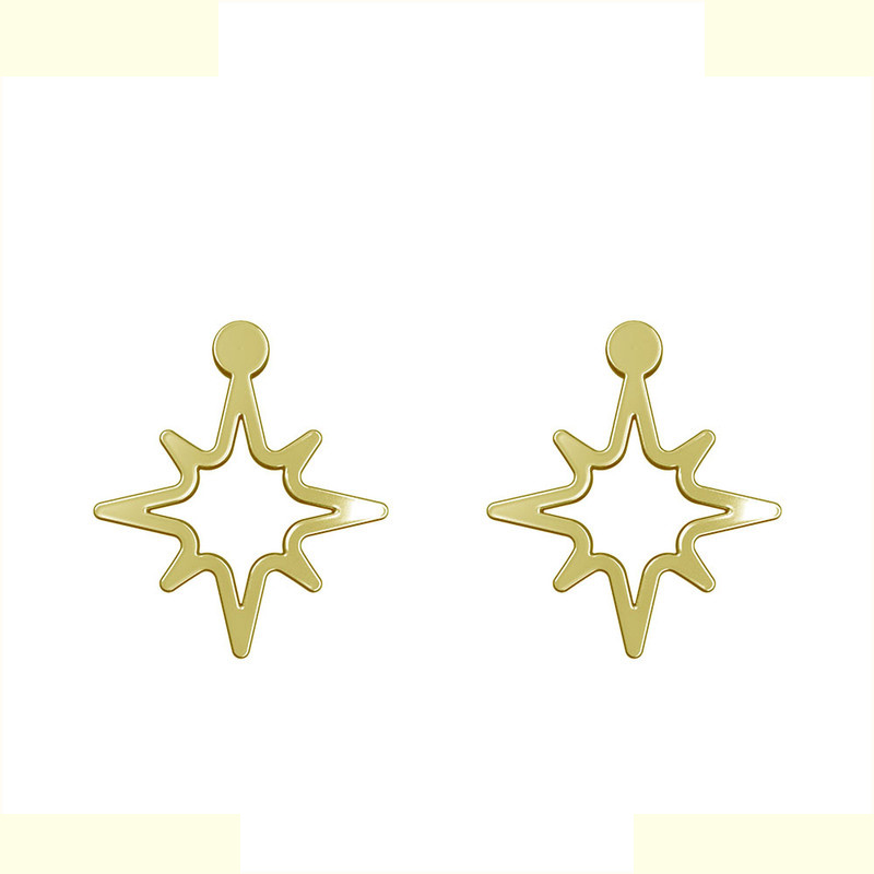 گوشواره طلا 18 عیار زنانه مدوپد مدل ستاره کد GA1-15478