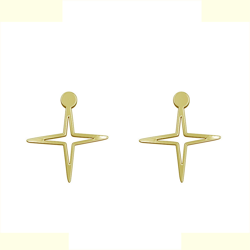 گوشواره طلا 18 عیار زنانه مدوپد مدل ستاره کد GA1-15487