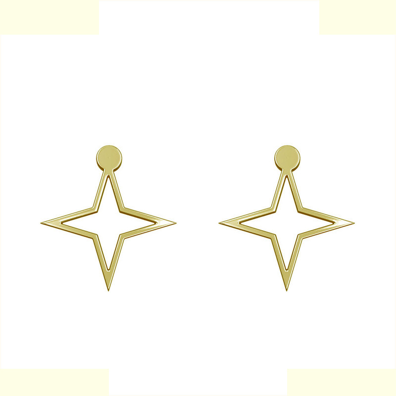 گوشواره طلا 18 عیار زنانه مدوپد مدل ستاره کد GA1-15488