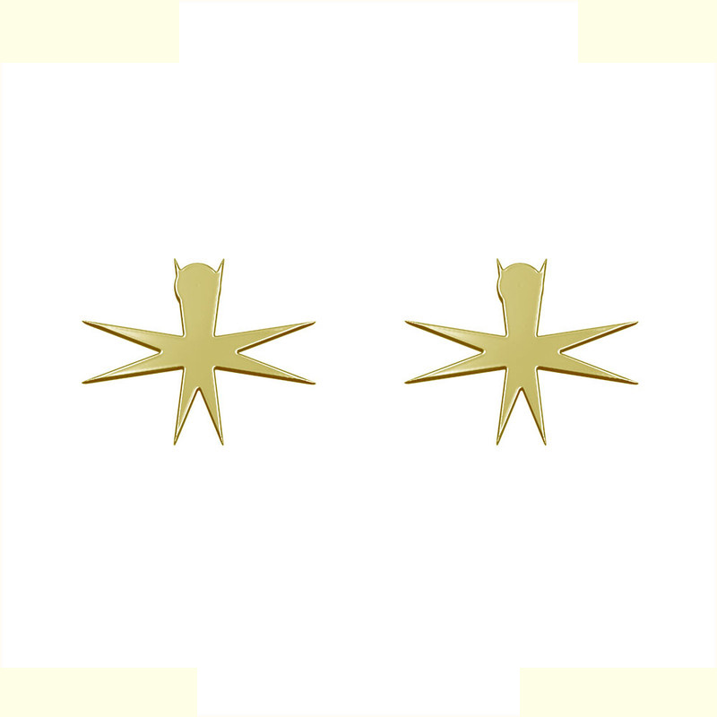 گوشواره طلا 18 عیار زنانه مدوپد مدل ستاره کد GA1-15562