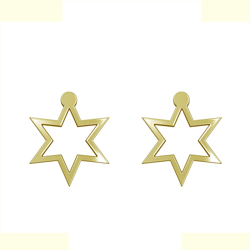 گوشواره طلا 18 عیار زنانه مدوپد مدل ستاره کد GA1-15570