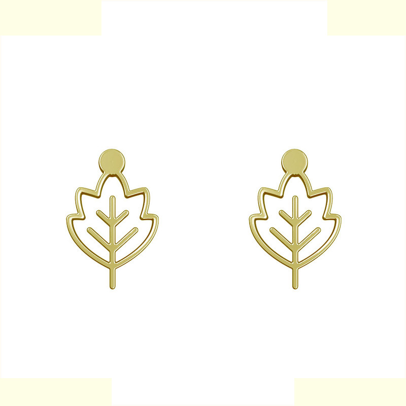 گوشواره طلا 18 عیار زنانه مدوپد مدل برگ کد GA1-15739