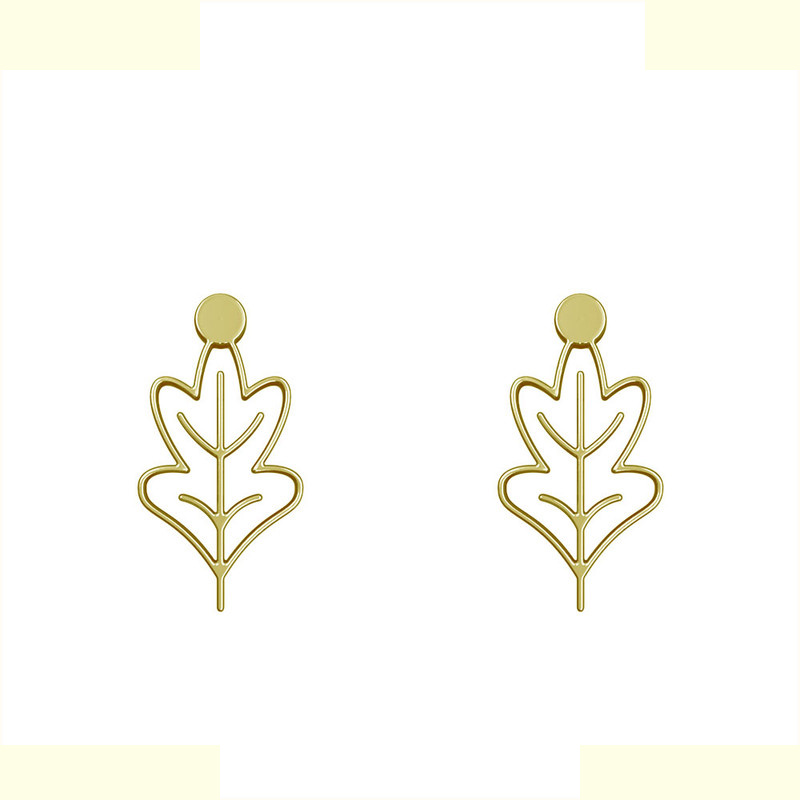 گوشواره طلا 18 عیار زنانه مدوپد مدل برگ کد GA1-15863